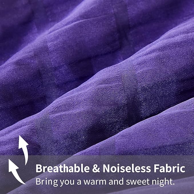 AveLom Dark Purple Seersucker California King Comforter Set (104x96 inches), 3 Pieces-100% Soft Washed Microfiber Lightweight Comforter with 2 Pillowcases, All Season Down Alternative Bedding Set