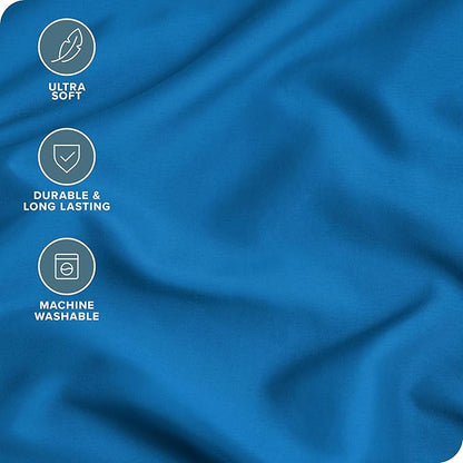 Bare Home Microfiber Pillow Cases - King Size Set of 2 - Cooling Pillowcases - Double Brushed - Medium Blue Pillowcases 2 Pack - Easy Care (King Pillowcase Set of 2, Medium Blue)