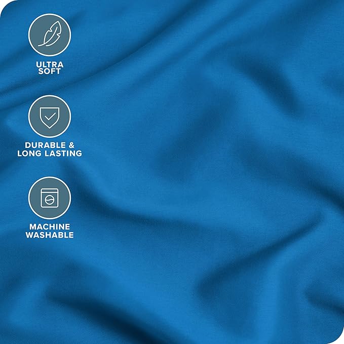 Bare Home Microfiber Pillow Cases - Standard/Queen Size Set of 2 - Cooling Pillowcases - Double Brushed - Medium Blue Pillowcases 2 Pack - Easy Care (Standard Pillowcase Set of 2, Medium Blue)