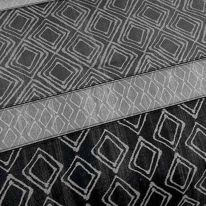 California King Comforter Set Size, Black Gray Striped Cali King Bed Set Fall Bedding Sets for Men,7 Pieces Boho Bed in a Bag Comforters with Sheets Dark Grey for All Season