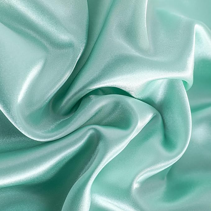 NTBAY 12 Pack Satin Standard Pillowcases for Hair and Skin, Luxurious and Silky Pillow Cases with Envelope Closure, 20 x 26 Inches, Light Blue