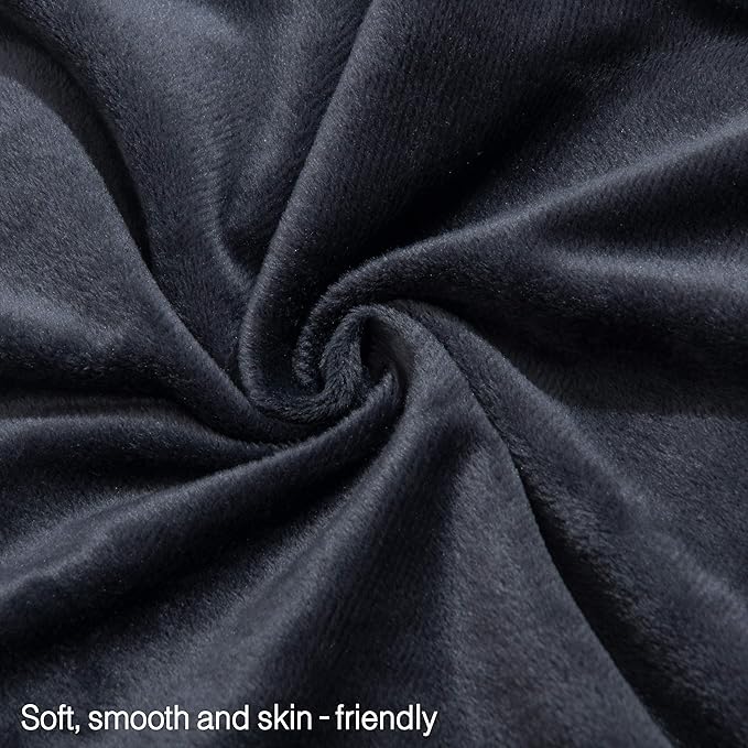 NTBAY Zipped Velvet Toddler Pillowcases, 2 Pack Cozy Luxury Flannel Plush Travel Pillow Cases, 13x18 Inches, Charcoal Grey