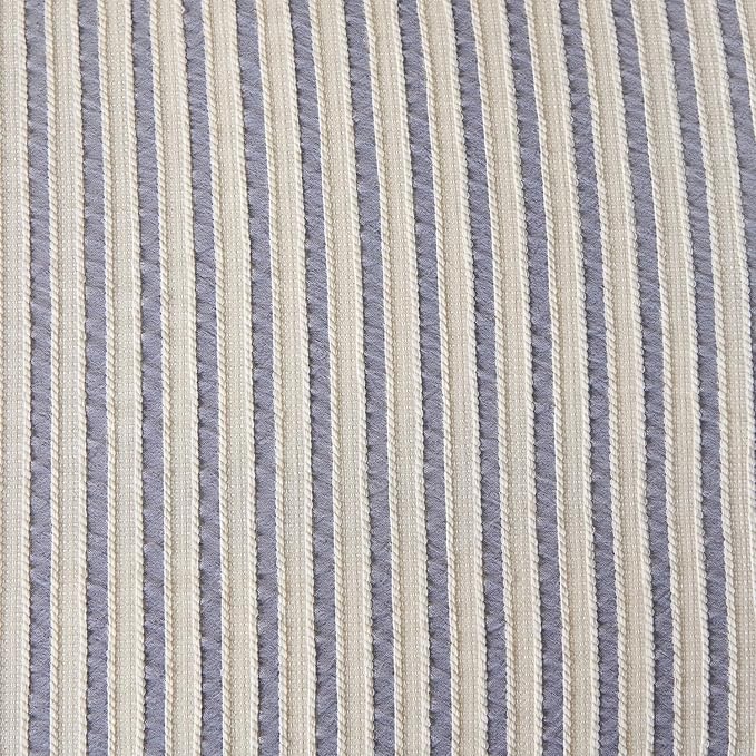 Striped Comforter Queen Blue Soft Luxury Washed Microfiber Jacquard 3 Pieces Bedding, White Blue Vertical Ticking Stripes Pattern Comforter with 2 Pillowcases Breathable Durable Comfy