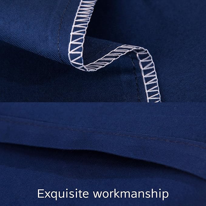 NTBAY Egyptian Cotton Queen Pillowcases - Set of 2, 500 Thread Count Cotton Pillowcases - Soft and Breathable Envelope Closure Pillow Cases - 20x30 Pillow Covers for Bed, Navy Blue