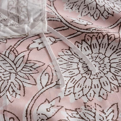 Levtex Home Adare Blush Reversible King Duvet Cover Set (106x94in) with 2 Pillow Shams (36x20in) - Floral Bedding - Blush and White - Cotton King Size Duvet Cover Set - Soft, Pre-Washed