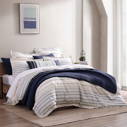 Levtex Home Mills Waffle Full/Queen Quilt Set (88x92in) with 2 Pillow Shams (26x20in) - Navy - 100% Cotton Full/Queen Size Quilt Bedding Set - Lightweight, Soft, Pre-Washed