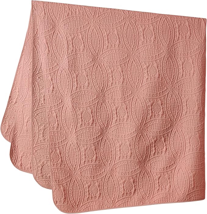 Chezmoi Collection Austin 3-piece Oversized Bedspread Coverlet Set (Queen, Salmon) | Oversized, Lightweight, Fade Resistant