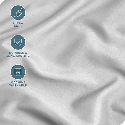 Bare Home Microfiber Pillow Cases - Standard/Queen Size Set of 2 - Cooling Pillowcases - Double Brushed - Light Grey Pillowcases 2 Pack - Easy Care (Standard Pillowcase Set of 2, Cloud Grey)
