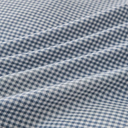Blue Gingham Queen Duvet Cover Set Washed Cotton Plaid Comforter Cover Queen Size Farmhouse Boho Soft Breathable Duvet Cover Set with 2 Pillowcases Checkered Zipper Bedding Cute Duvet Protector