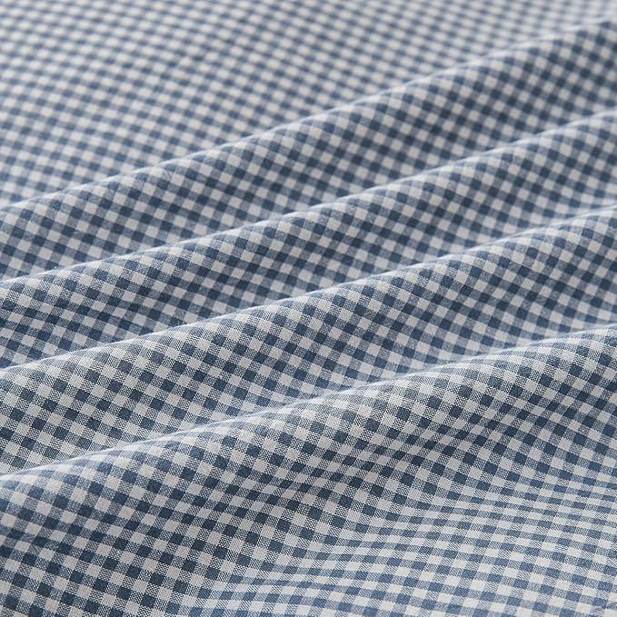 Blue Gingham Full Size Duvet Cover Washed Cotton Plaid Comforter Cover Full Size Farmhouse Boho Soft Breathable Duvet Cover Set with 2 Pillowcases Checkered Zipper Bedding Cute Duvet Protector