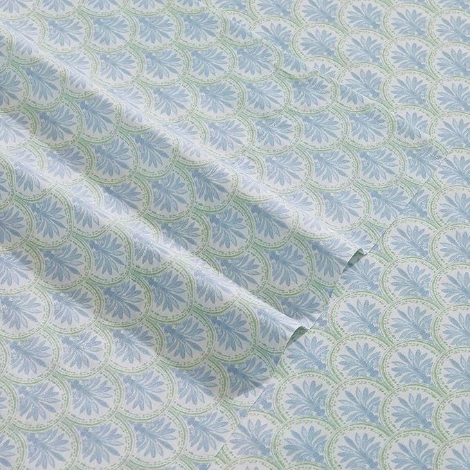Tommy Bahama - King Sheet Set, Crisp & Cool Cotton Percale Bed Sheets, Deep Pockets, Coastal Bedding with Matching Fitted Sheet & Pillowcases (Coastal Bay Blue)