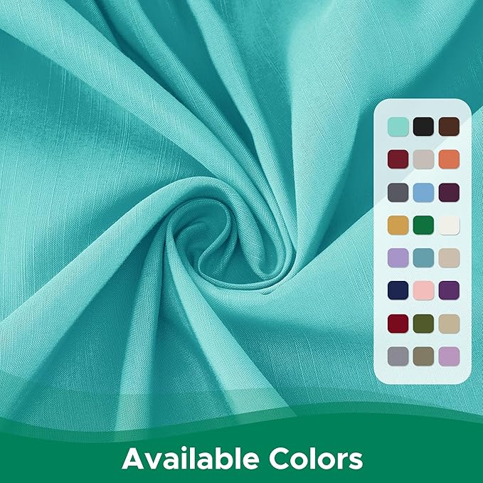 Biscaynebay Wrap Around Bed Skirts for Queen Beds 19" Long Drop, Aqua Adjustable Elastic Dust Ruffles Easy Fit Wrinkle Resistant Silky Luxurious Fabric Machine Washable