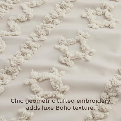 Bedsure Boho Duvet Cover King Size, Soft & Comfortable Elegant Design Boho Bedding for Decoration, Machine Washable Comforter Cover for All Seasons,Includes 1 Duvet Cover & 2 Pillow Shams,Linen