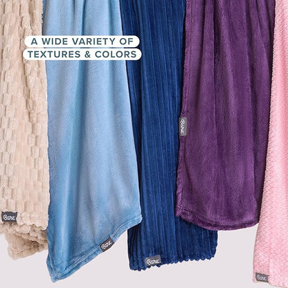 Bare Home Fleece Blanket - Throw/Travel - Ultra-Soft Lightweight for Bed, Sofa, and Couch - Luxury Microplush - Cozy Warm Blanket (Throw/Travel, Dark Blue)