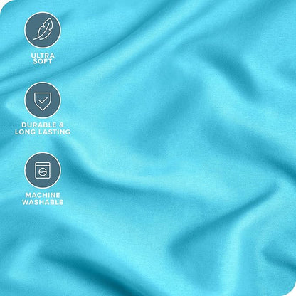 Bare Home Microfiber Pillow Cases - Standard/Queen Size Set of 2 - Cooling Pillowcases - Double Brushed - Aqua Pillowcases 2 Pack - Easy Care (Standard Pillowcase Set of 2, Aqua)