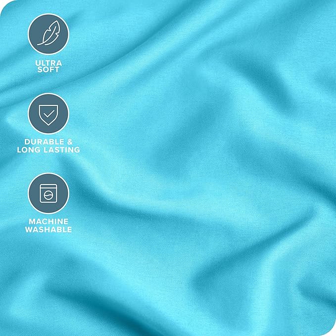 Bare Home Microfiber Pillow Cases - King Size Set of 2 - Cooling Pillowcases - Double Brushed - Aqua Pillowcases 2 Pack - Easy Care (King Pillowcase Set of 2, Aqua)