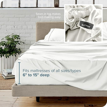 Bare Home Twin XL Sheet Set - 1800 Ultra-Soft Microfiber Twin Extra Long Bed Sheets - Double Brushed - Deep Pockets - Easy Fit - 3 Piece Set - Bedding Sheets & Pillowcases (Twin XL, Cream)