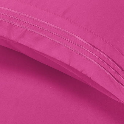 Elegant Comfort Luxury Ultra-Soft 2-Piece Pillowcase Set - 1500 Premium Hotel Quality Microfiber Double Brushed - Wrinkle Resistant, Standard/Queen, Pink