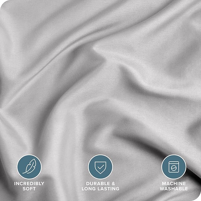 Bare Home Bedding Duvet Cover Full Size - Premium 1800 Super Soft Collection - Lightweight, Cooling Duvet Cover - Soft Breathable Bedding (Full, Light Grey)