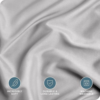 Bare Home Bedding Duvet Cover Full Size - Premium 1800 Super Soft Collection - Lightweight, Cooling Duvet Cover - Soft Breathable Bedding (Full, Light Grey)