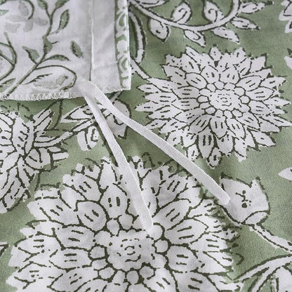 Levtex Home Adare Sage Reversible Queen Duvet Cover Set (90x94in) with 2 Pillow Shams (26x20in) - Floral Bedding - Sage and White - 100% Cotton Queen Size Duvet Cover Set - Soft, Pre-Washed
