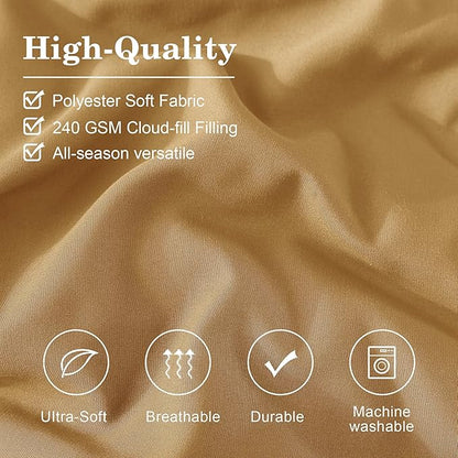 Monbix Full Comforter Set - 7 Pieces Desert Yellow Bed in a Bag Full Size Bedding Sets with Comforters, All Seasons Comforter with Sheets, Pillowcases & Shams