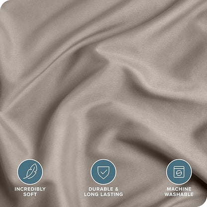 Bare Home Bedding Duvet Cover Extra Long Size - Premium 1800 Super Soft Collection - Lightweight, Cooling - Soft Breathable Bedding Duvet Cover (Twin/Twin XL, Khaki)
