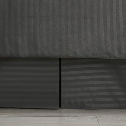 Sweet Home Collection 6 Piece Bed in a Bag with Dobby Stripe Comforter, Sheet Skirt, and Sham Set, Twin, Gray (Pack of 4)