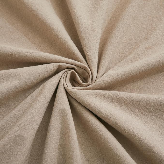 100% Washed Cotton Duvet Cover Set, Linen Like Natural Bedding Set with Zipper Closure (No Comforter), 104x98 Inches, Cal King, Linen Grey