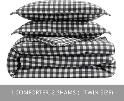 Eddie Bauer - King Comforter Set, Reversible Cotton Bedding with Matching Shams, Luxurious Bedding Set for Colder Months (Preston Grey, King)