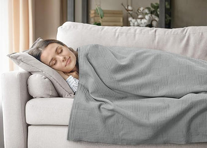 Utopia Bedding Cool Grey 100% Cotton Blanket [Twin Size - 90x72 Inch] Lightweight, Soft and Breathable Thermal Blanket for All Seasons