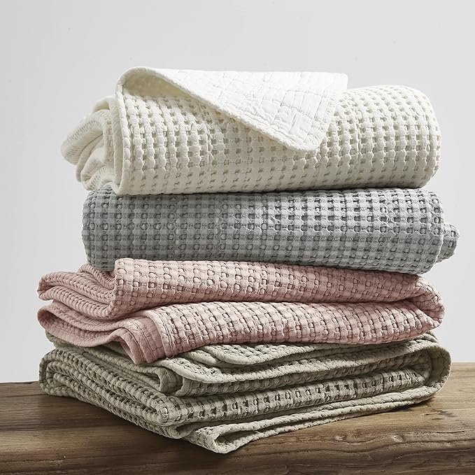 Levtex Home - Mills Waffle - Twin Quilt Set - Grey Cotton Waffle - Quilt Size (68 x 86in.), Sham Size (26 x 20in.)