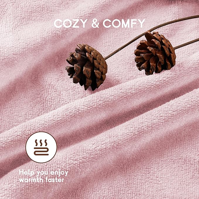 Electric Heated Blanket Queen Size 84"x90", with Dual Control Breathable & Luxurious Flannel, with 4 Heating Levels & 10 Hours Auto-Off, Fast Heating, Machine Washable, for Bedding -Light Pink