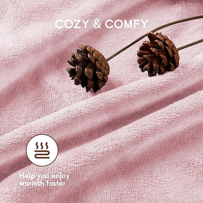 Electric Heated Blanket Queen Size 84"x90", with Dual Control Breathable & Luxurious Flannel, with 4 Heating Levels & 10 Hours Auto-Off, Fast Heating, Machine Washable, for Bedding -Light Pink