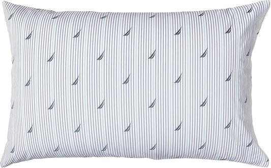Nautica - Queen Sheets, Cotton Percale Bedding Set, Casual Home Decor (Audley Stripe Blue, Queen)