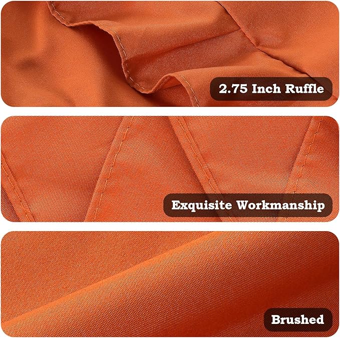 Ruffle Pillow Cases King Size Set of 2 – Soft Wrinkle Resistant Brushed Microfiber Ruffled Pillowcases –Envelope Pillow Shams Cover Festive Gift for Hotels, Guest Rooms 20x36 Inch (Tangerine)