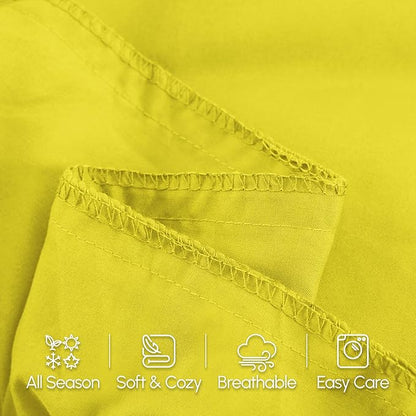 Elegant Comfort Luxury Ultra-Soft 1-Piece Pillowcase Set - 1500 Premium Hotel Quality Microfiber Double Brushed - Wrinkle Resistant, Body Pillowcase Size, Yellow