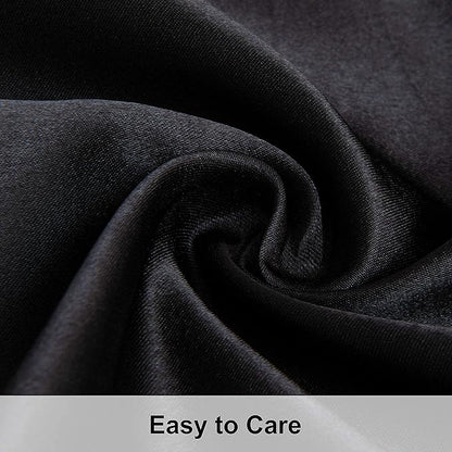 NTBAY 12 Pack Satin King Pillowcases for Hair and Skin, Luxurious and Silky Pillow Cases with Envelope Closure, 20 x 36 Inches, Black