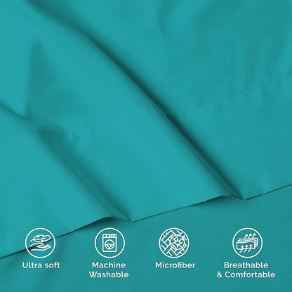Luxury Flat Sheet on Amazon Elegant Comfort Wrinkle-Free 1500 Premier Hotel Quality 1-Piece Flat Sheet, California King Size, Turquoise