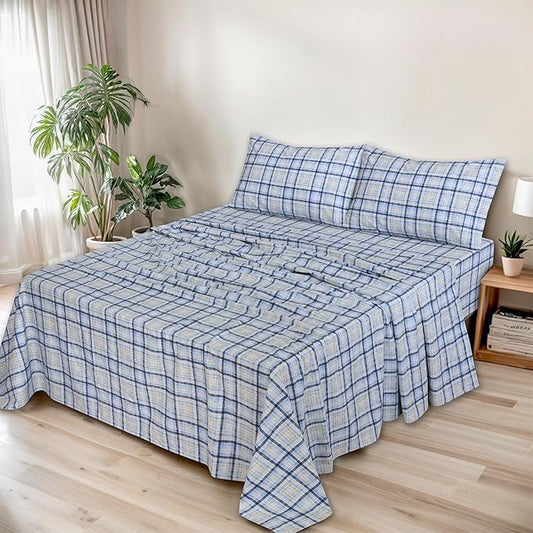 RUVANTI 100% Organic Cotton Sheets California King, Percale Weave, GOTS Certified, 4-Piece Set, Deep Pocket 13", Crisp & Breathable, Soft Durable Bedding, Sábanas Algodón Orgánico – Pastel Print