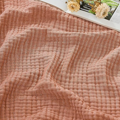 EMME Cotton Muslin Twin Blanket Breathable Gauze Blanket Soft Lightweight Blankets Adults Gifts for Women (Orange Red, 60"x80")