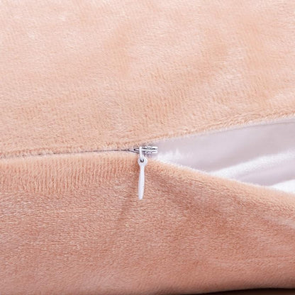 NTBAY Zipped Velvet Toddler Pillowcases, 2 Pack Cozy Luxury Flannel Plush Travel Pillow Cases, 13x18 Inches, Light Pink