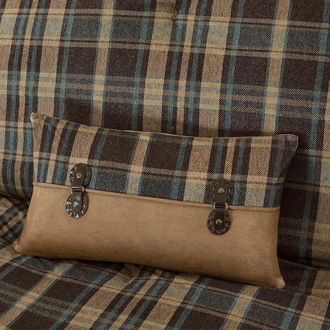 Woolrich Rustic Lodge Cabin Comforter Set - All Season Down Alternative Warm Bedding Layer and Matching Shams, Oversized Twin, Hadley Plaid, Multi