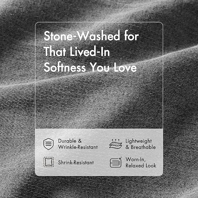 Woolrich King Comforter Set Cotton Stone Washed, Oversized Comforters King Size Bed, All Season Down Alternative Overfilled King Size Comforter, McKenzie, King/Cal King Grey 3 Piece