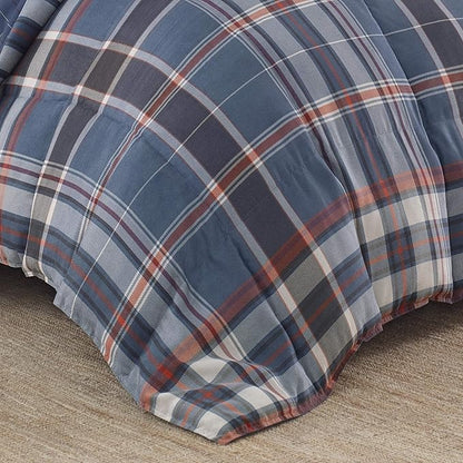 Eddie Bauer - Twin Comforter Set, Reversible Down Alt Bedding with Matching Sham, Oeko-Tex Certified, Dorm Essentials (Shasta Lake Navy)