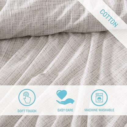 Tommy Bahama - King Sheets, Washed Percale Cotton Bedding Set, Soft & Breathable Bedroom Decor with Deep Pockets (Raffia Linen Beige, King)