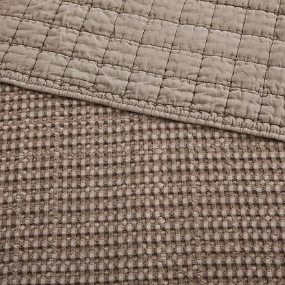 Levtex Home Mills Waffle Full Bedspread Set (100x104in) with 2 Pillow Shams (26x20in) - Cocoa - Cotton Waffle Full Size Bedspread Set - Lightweight, Soft, Pre-Washed