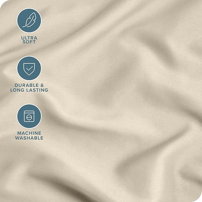 Bare Home Microfiber Body Pillow Cover - Ultra Soft & Cooling - Double Brushed - Envelope Closure - Easy Care (20''x54'' Body Pillow Cover, Sand)