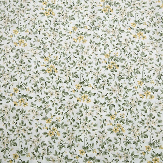 Laura Ashley - Queen Sheet Set, Breathable Percale Cotton Bedding with Deep Pockets, Chic Home Decor, Oeko-Tex Certified (Tierney Green, Queen)