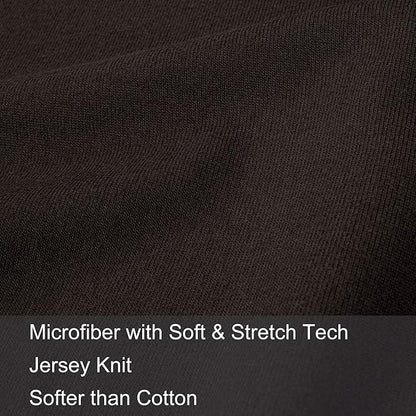 2-Pack Stretch Pillow Cases - Jersey Knit & Ultra Soft Envelope Closure Pillowcases T-Shirt Like Microfiber Blend - Suitable for Queen or Standard Size Set of 2, Brown